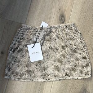 With Jean Gold Sequin Mini Pencil Skirt